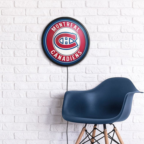 Montreal Canadiens: Round Slimline Lighted Wall Sign - The Fan-Brand