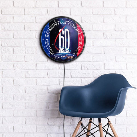 NASA: 60th Anniversary - Round Slimline Lighted Wall Sign - The Fan-Brand
