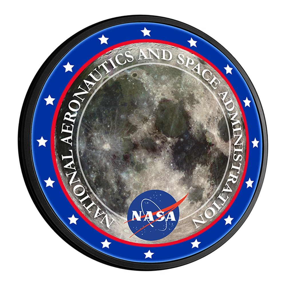 NASA: Lunar Surface - Round Slimline Lighted Wall Sign - The Fan-Brand