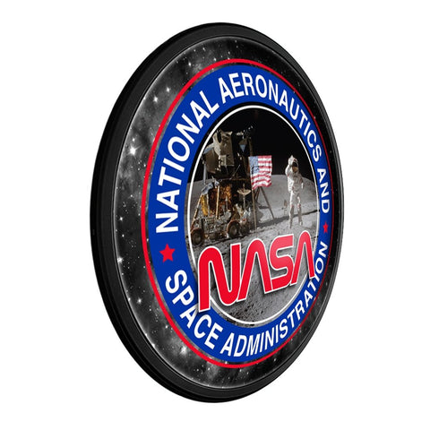 NASA: Lunar Walk - Round Slimline Lighted Wall Sign - The Fan-Brand
