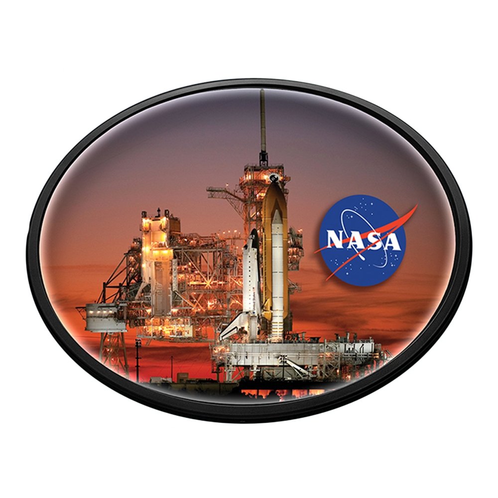 NASA: Shuttle on Launch Pad - Oval Slimline Lighted Wall Sign - The Fan-Brand