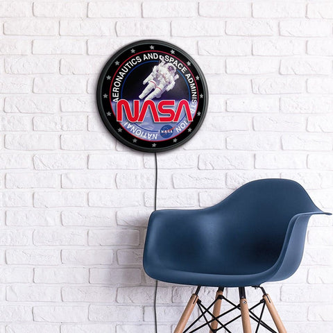 NASA: Space Walk - Round Slimline Lighted Wall Sign - The Fan-Brand