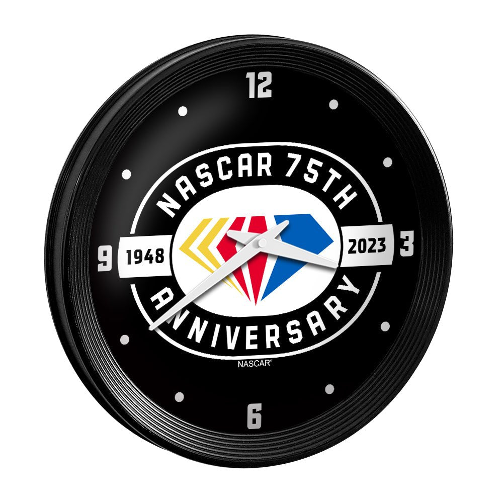 NASCAR: 75th Anniversary - Ribbed Frame Wall Clock - The Fan-Brand