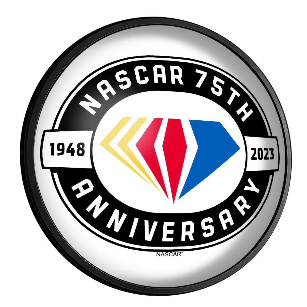 NASCAR: 75th Anniversary - Round Slimline Lighted Wall Sign - The Fan-Brand