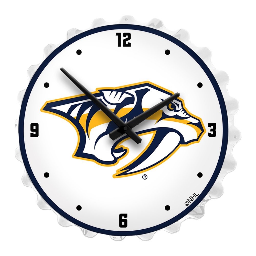 Nashville Predators Bottle Cap Lighted Wall Clock The FanBrand