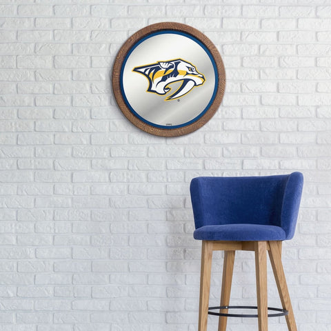 Nashville Predators: Mirrored Barrel Top Wall Sign - The Fan-Brand