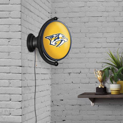 Nashville Predators: Original Oval Rotating Lighted Wall Sign - The Fan-Brand