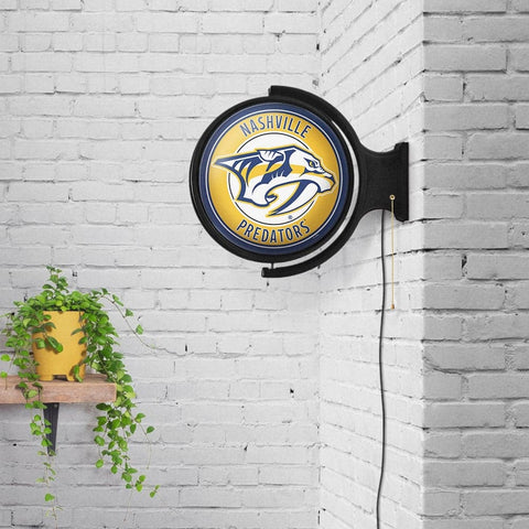 Nashville Predators: Original Round Rotating Lighted Wall Sign - The Fan-Brand