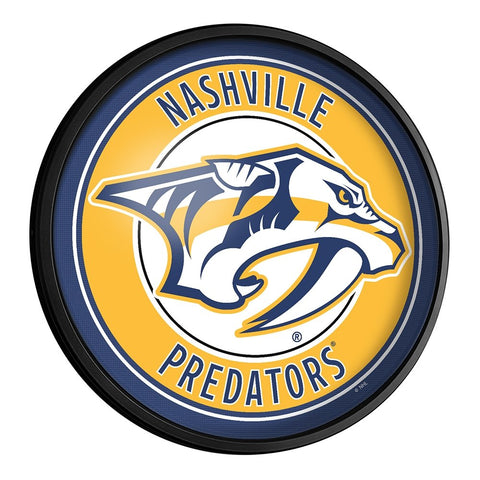 Nashville Predators: Round Slimline Lighted Wall Sign - The Fan-Brand