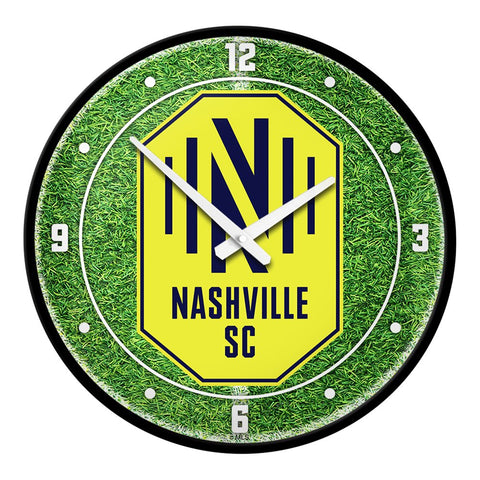 Nashville SC: Pitch - Modern Disc Wall Clock - The Fan-Brand