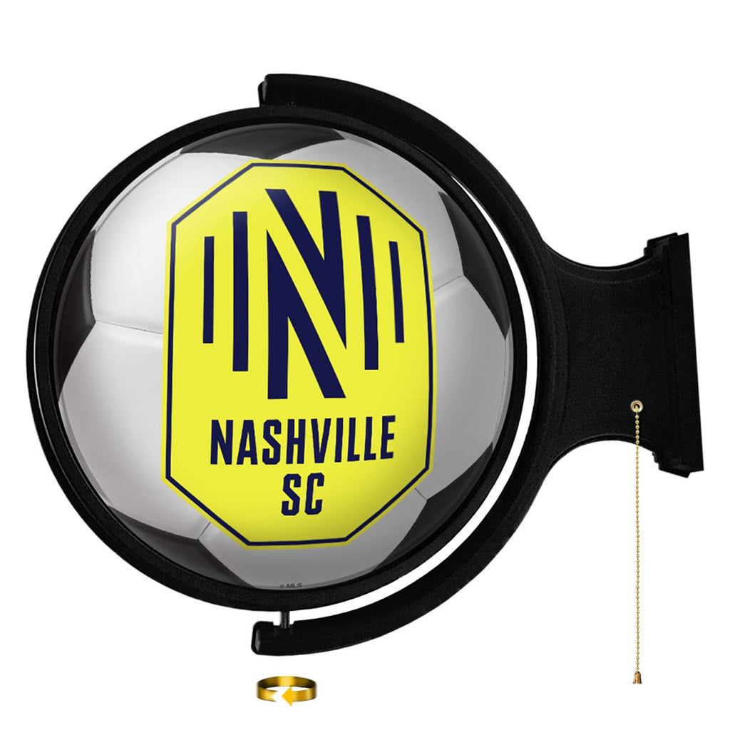 Nashville SC: Soccer Ball - Original Round Rotating Lighted Wall Sign - The Fan-Brand