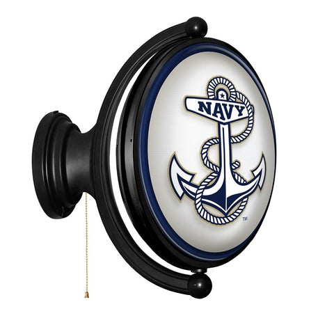 Navy Midshipmen: Anchor - Original Oval Rotating Lighted Wall Sign - The Fan-Brand