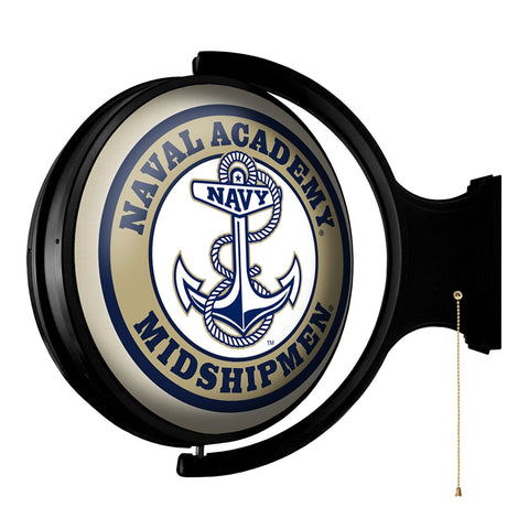 Navy Midshipmen: Anchor - Original Round Rotating Lighted Wall Sign - The Fan-Brand