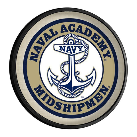 Navy Midshipmen: Anchor - Round Slimline Lighted Wall Sign - The Fan-Brand