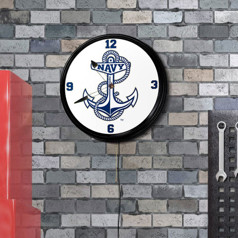 Navy Midshipmen: Ancor - Retro Lighted Wall Clock - The Fan-Brand
