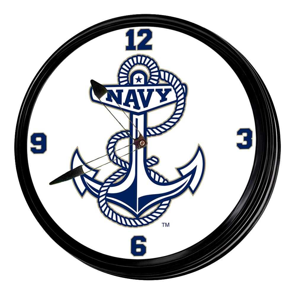 Navy Midshipmen: Ancor - Retro Lighted Wall Clock - The Fan-Brand