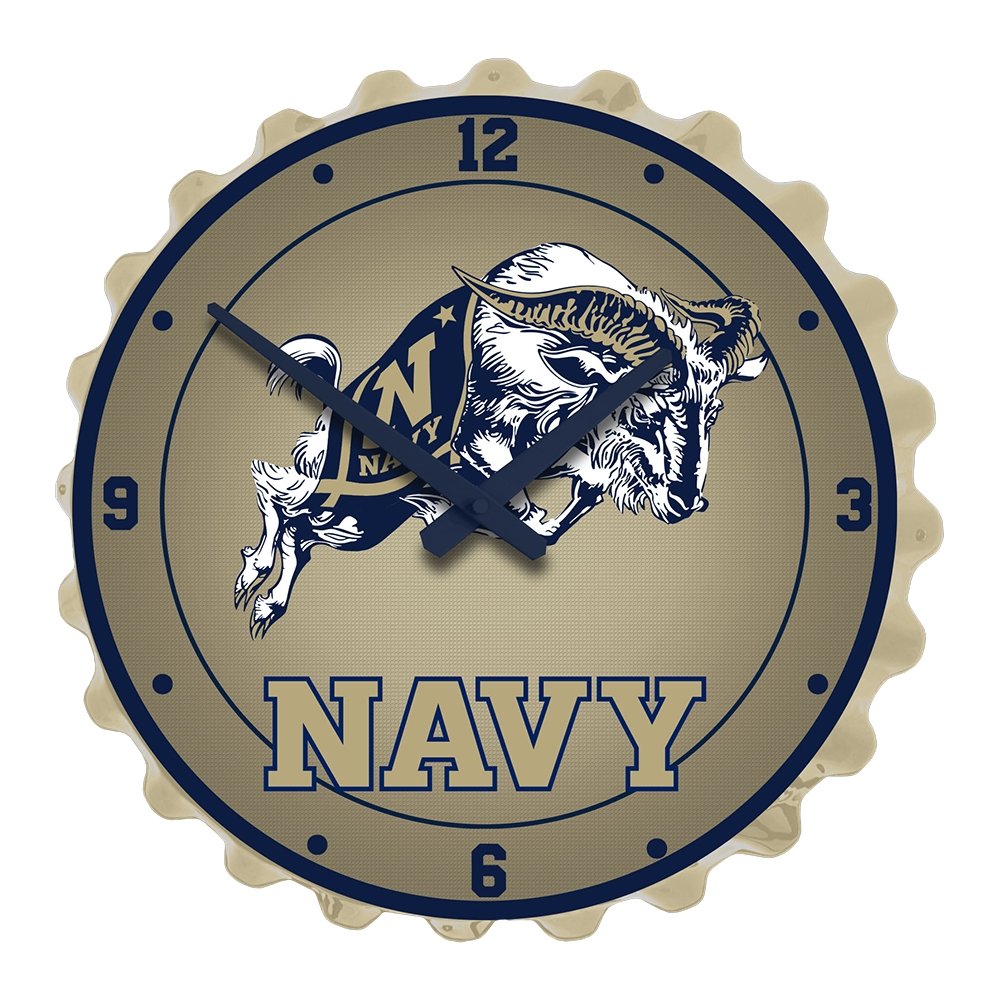 Navy Midshipmen: Bill the Goat - Bottle Cap Wall Clock - The Fan-Brand