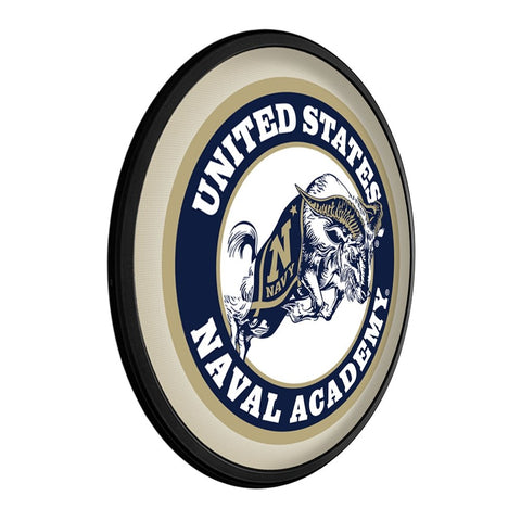 Navy Midshipmen: Bill the Goat - Round Slimline Lighted Wall Sign - The Fan-Brand