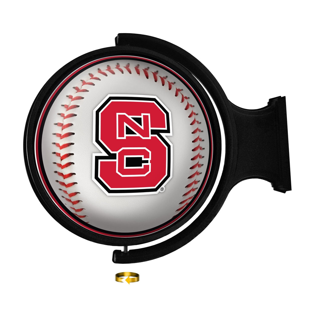 NC State Wolfpack: Baseball - Original Round Rotating Lighted Wall Sign - The Fan-Brand