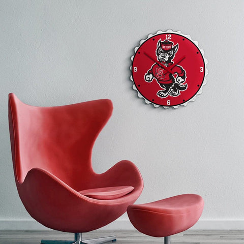 NC State Wolfpack: Mascot - Bottle Cap Wall Clock - The Fan-Brand