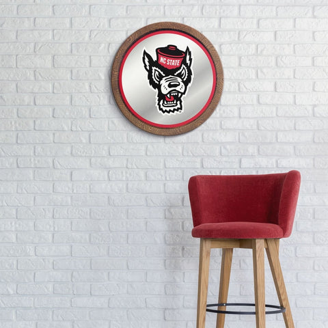 NC State Wolfpack: Mascot - Mirrored Barrel Top Mirrored Wall Sign - The Fan-Brand