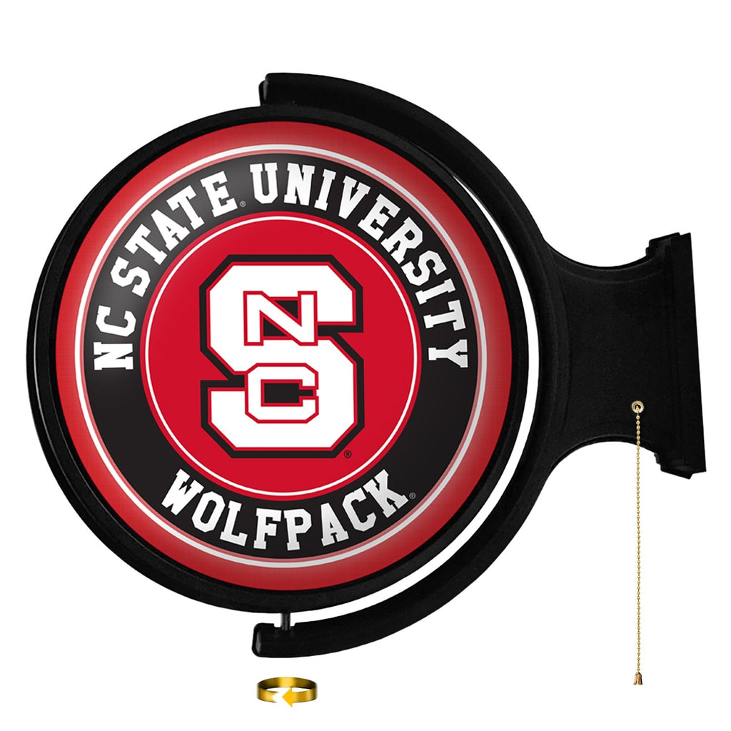 NC State Wolfpack: Original Round Rotating Lighted Wall Sign - The Fan-Brand