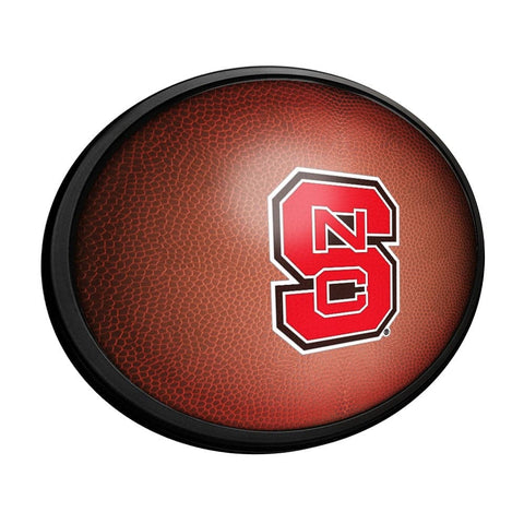 NC State Wolfpack: Pigskin - Oval Slimline Lighted Wall Sign - The Fan-Brand
