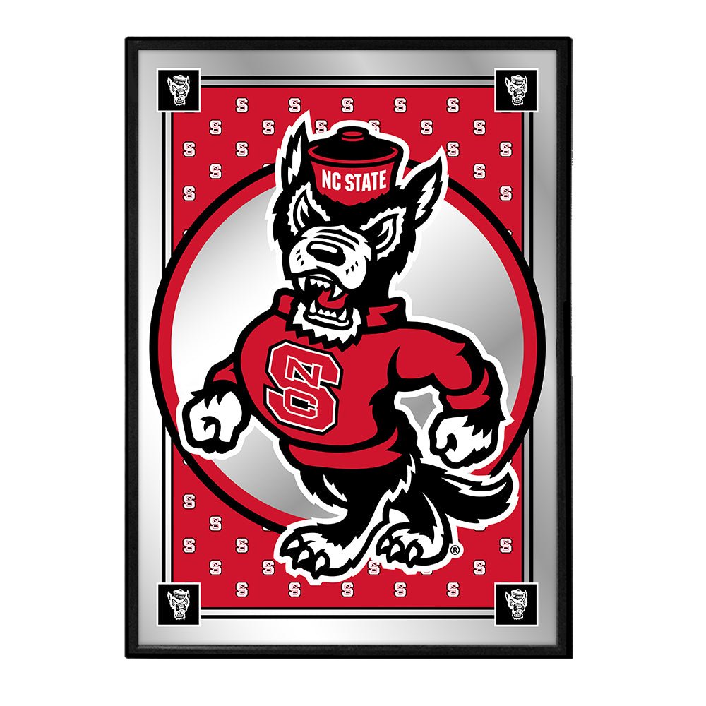 NC State Wolfpack: Team Spirit, Mascot - Framed Mirrored Wall Sign - The Fan-Brand