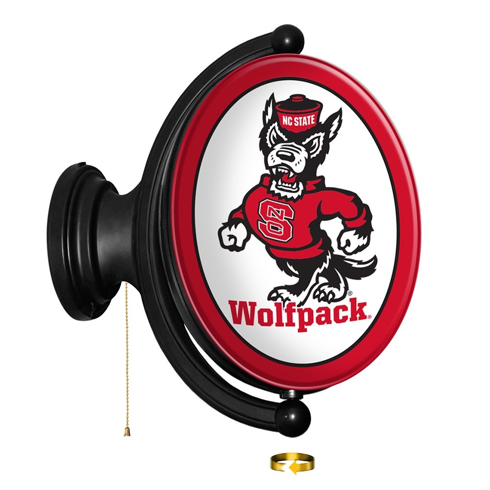 NC State Wolfpack: Tuffy - Original Oval Rotating Lighted Wall Sign - The Fan-Brand
