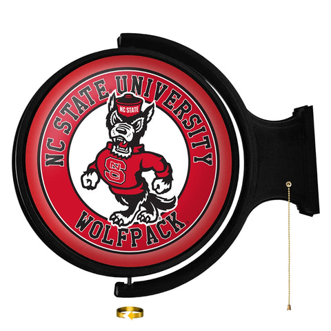 NC State Wolfpack: Tuffy - Original Round Rotating Lighted Wall Sign - The Fan-Brand