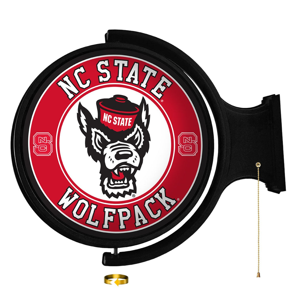 NC State Wolfpack: Tuffy's Face - Original Round Rotating Lighted Wall Sign - The Fan-Brand