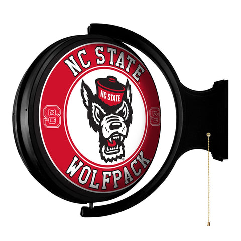 NC State Wolfpack: Tuffy's Face - Original Round Rotating Lighted Wall Sign - The Fan-Brand