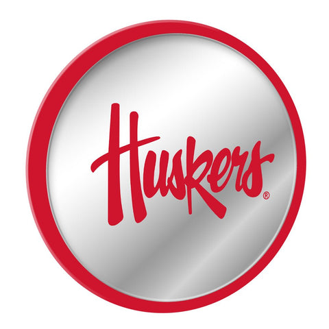 Nebraska Cornhuskers: Huskers - Modern Disc Mirrored Wall Sign - The Fan-Brand