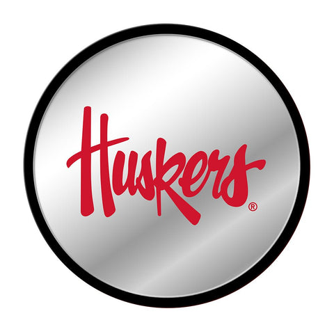 Nebraska Cornhuskers: Huskers - Modern Disc Mirrored Wall Sign - The Fan-Brand