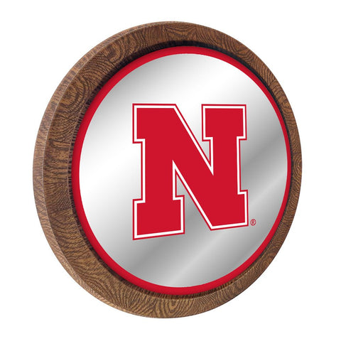 Nebraska Cornhuskers: Mirrored Barrel Top Mirrored Wall Sign - The Fan-Brand