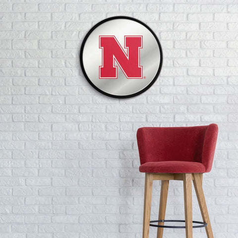 Nebraska Cornhuskers: Modern Disc Mirrored Wall Sign - The Fan-Brand