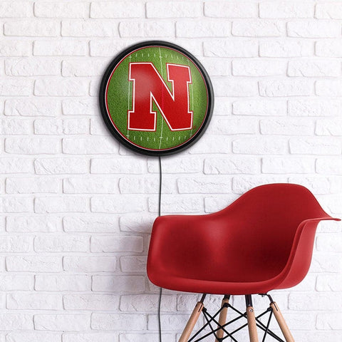 Nebraska Cornhuskers: On the 50 - Slimline Lighted Wall Sign - The Fan-Brand