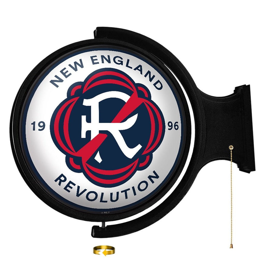 New England Revolution: Original Round Rotating Lighted Wall Sign - The Fan-Brand
