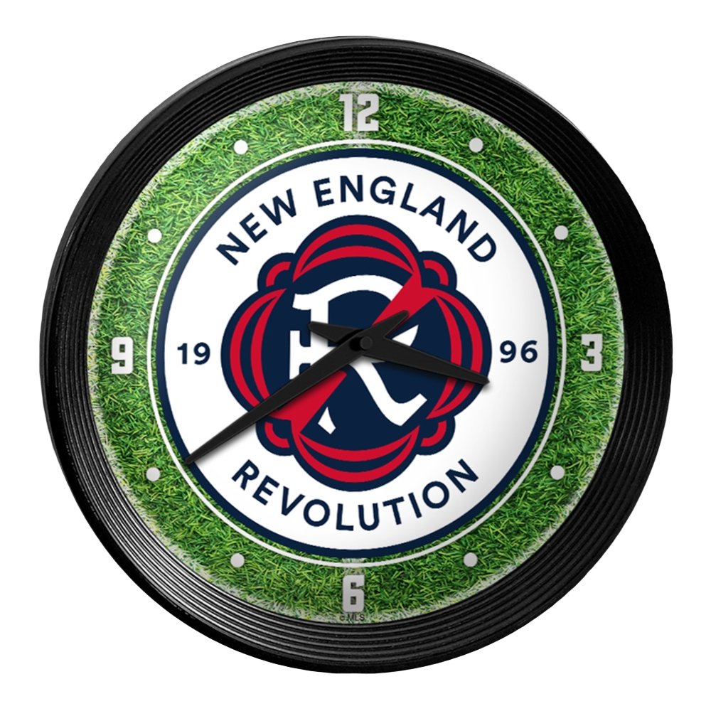 New England Revolution: Pitch - Ribbed Frame Wall Clock - The Fan-Brand