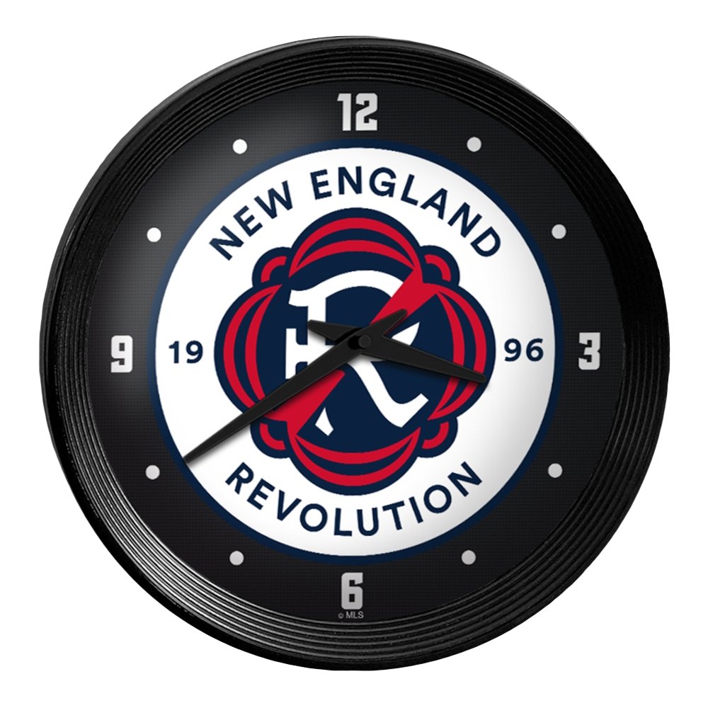 New England Revolution: Ribbed Frame Wall Clock - The Fan-Brand