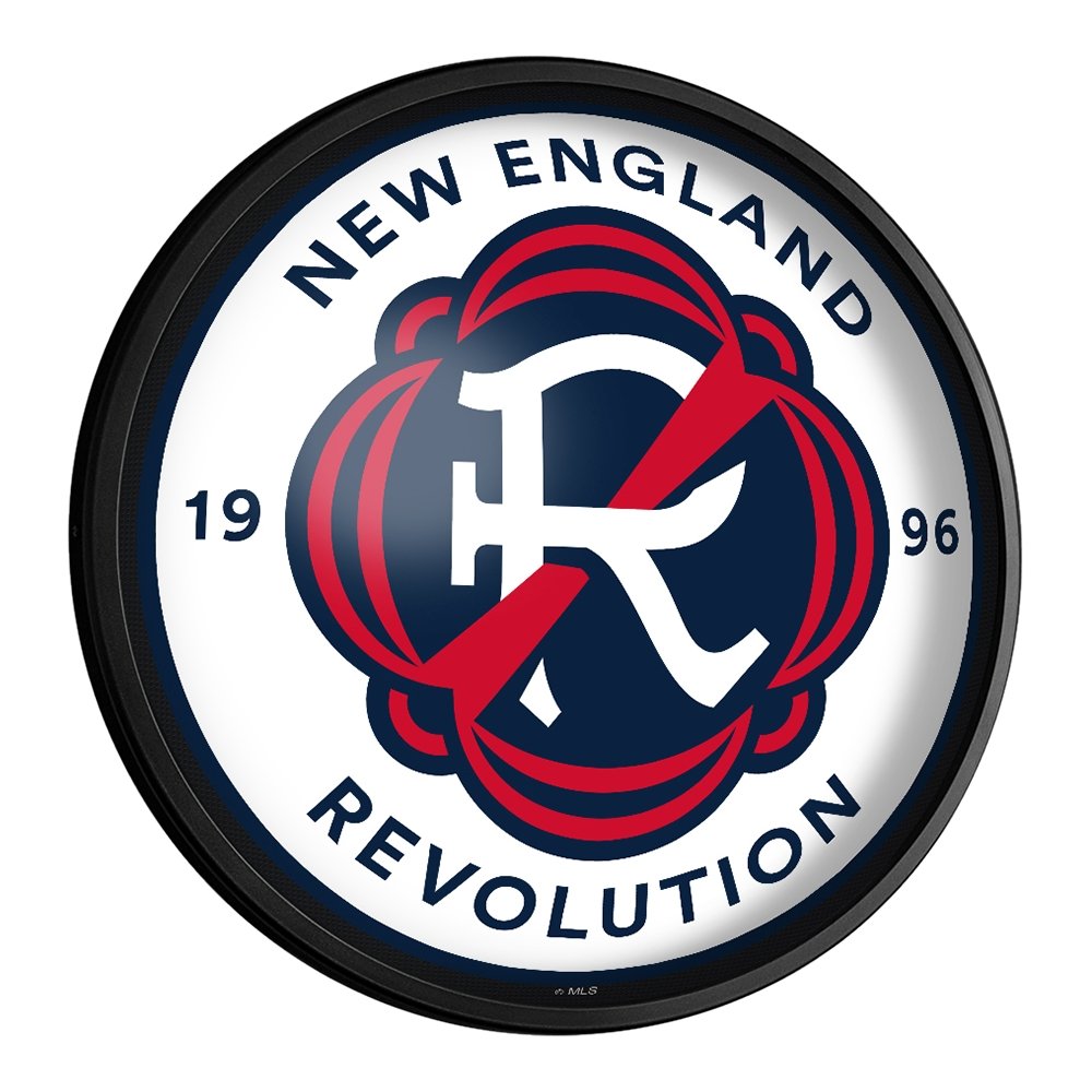 New England Revolution: Round Slimline Lighted Wall Sign - The Fan-Brand