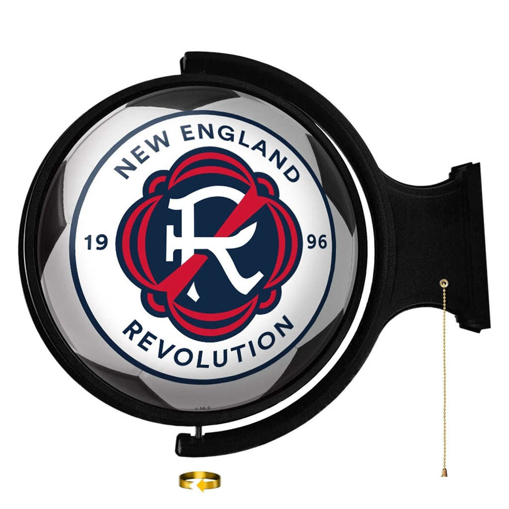 New England Revolution: Soccer Ball - Original Round Rotating Lighted Wall Sign - The Fan-Brand