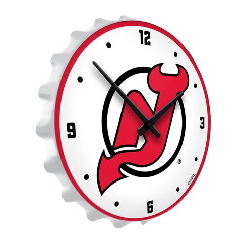 New Jersey Devils: Bottle Cap Lighted Wall Clock - The Fan-Brand