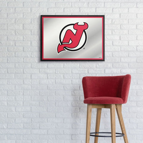 New Jersey Devils: Framed Mirrored Wall Sign - The Fan-Brand