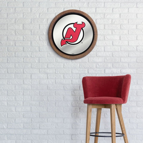 New Jersey Devils: Mirrored Barrel Top Wall Sign - The Fan-Brand