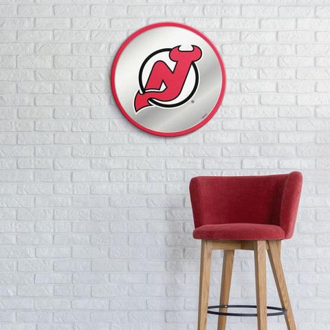 New Jersey Devils: Modern Disc Mirrored Wall Sign - The Fan-Brand