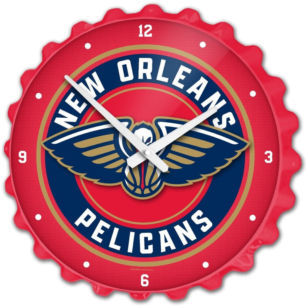 New Orleans Pelicans: Bottle Cap Wall Clock - The Fan-Brand