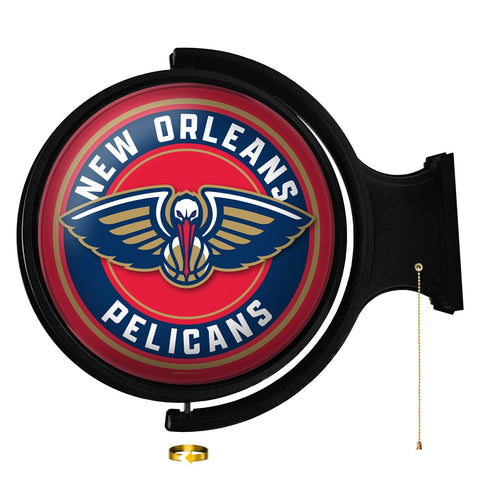 New Orleans Pelicans: Original Round Rotating Lighted Wall Sign - The Fan-Brand