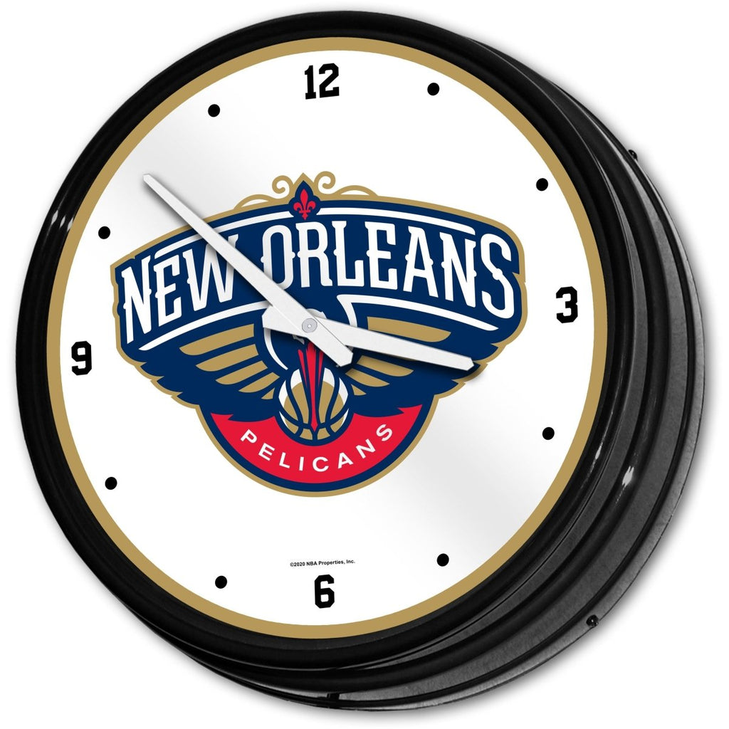 New Orleans Pelicans: Retro Lighted Wall Clock - The Fan-Brand