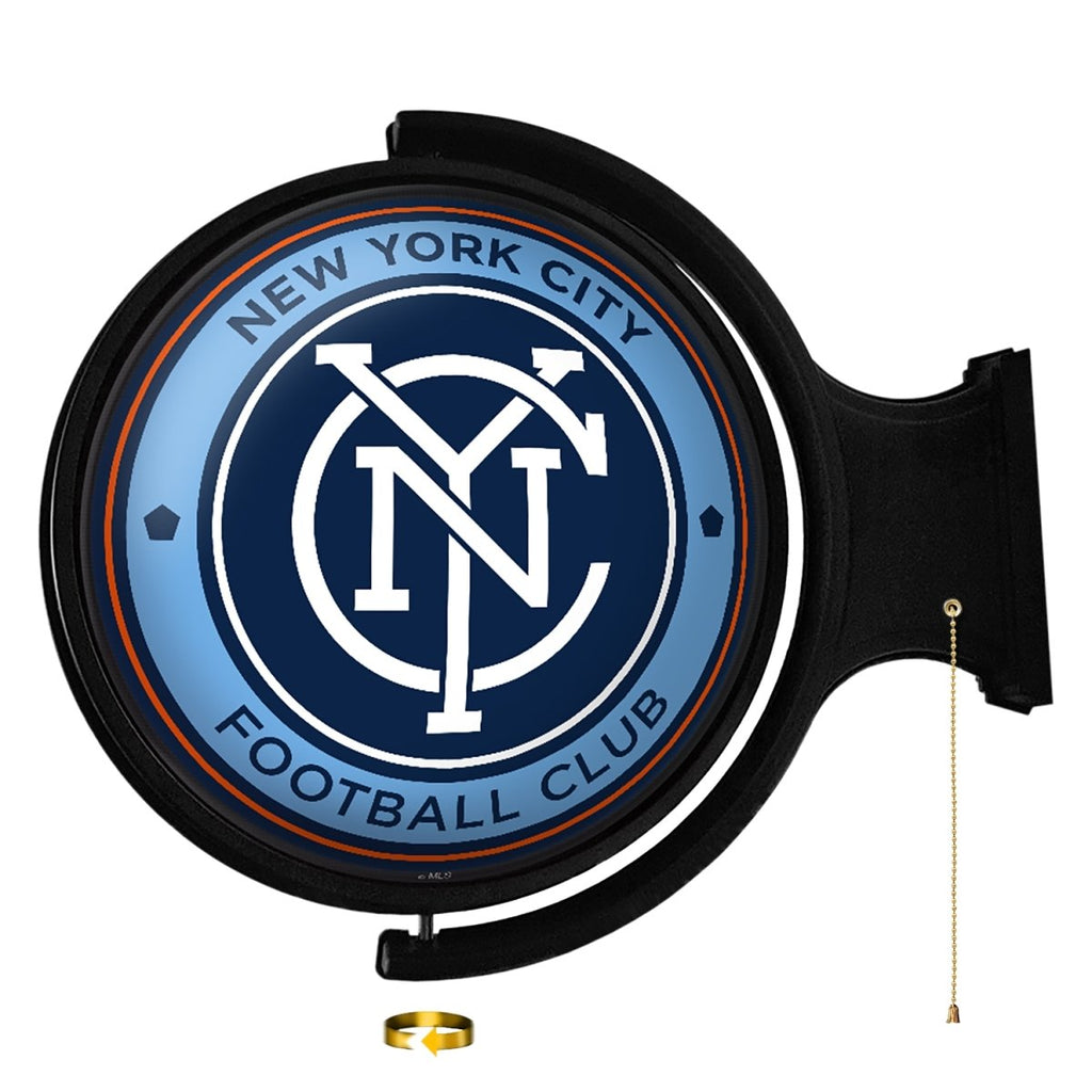 New York City FC: Original Round Rotating Lighted Wall Sign - The Fan-Brand